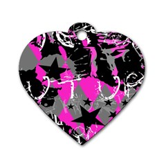 Pink Scene kid Dog Tag Heart (One Sided) 