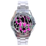 Pink Scene kid Stainless Steel Watch Front