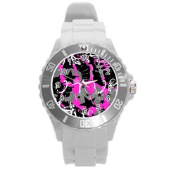 Pink Scene kid Plastic Sport Watch (Large)