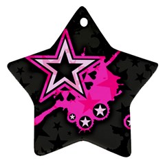 Pink Star Graphic Star Ornament