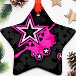 Pink Star Graphic Star Ornament Front