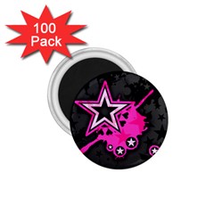 Pink Star Graphic 1 75  Button Magnet (100 Pack)