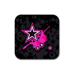 Pink Star Graphic Drink Coaster (square)