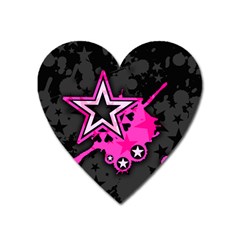 Pink Star Graphic Magnet (heart) by ArtistRoseanneJones