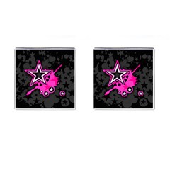 Pink Star Graphic Cufflinks (square) by ArtistRoseanneJones