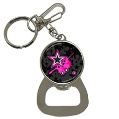 Pink Star Graphic Bottle Opener Key Chain