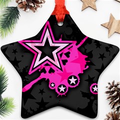 Pink Star Graphic Star Ornament (two Sides) by ArtistRoseanneJones