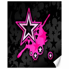 Pink Star Graphic Canvas 11  X 14  (unframed) by ArtistRoseanneJones