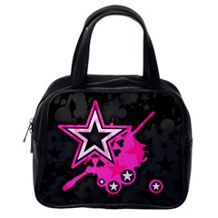 Pink Star Graphic Classic Handbag (one Side) by ArtistRoseanneJones