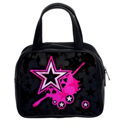 Pink Star Graphic Classic Handbag (two Sides) by ArtistRoseanneJones