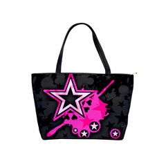 Pink Star Graphic Large Shoulder Bag by ArtistRoseanneJones