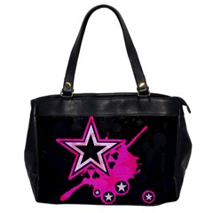 Pink Star Graphic Oversize Office Handbag (one Side)