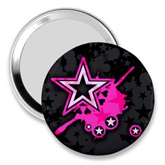 Pink Star Graphic 3  Handbag Mirror