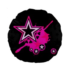 Pink Star Graphic Standard 15  Premium Round Cushion 