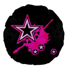 Pink Star Graphic Large 18  Premium Round Cushion 