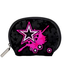 Pink Star Graphic Accessory Pouch (small) by ArtistRoseanneJones