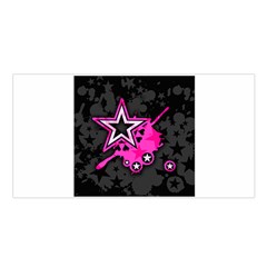 Pink Star Graphic Satin Shawl by ArtistRoseanneJones