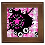 Pink Star Splatter Framed Ceramic Tile Front