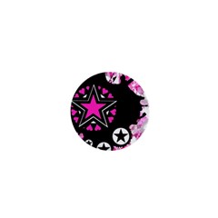 Pink Star Splatter 1  Mini Button