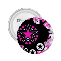 Pink Star Splatter 2 25  Button by ArtistRoseanneJones