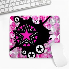 Pink Star Splatter Large Mouse Pad (rectangle)