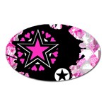 Pink Star Splatter Magnet (Oval) Front