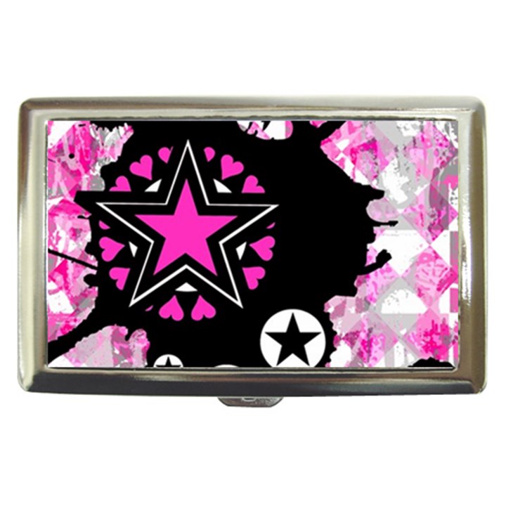 Pink Star Splatter Cigarette Money Case