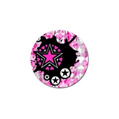 Pink Star Splatter Golf Ball Marker 10 Pack