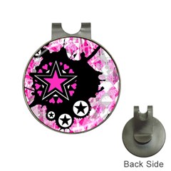 Pink Star Splatter Hat Clip With Golf Ball Marker