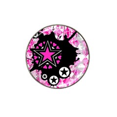 Pink Star Splatter Golf Ball Marker 4 Pack (for Hat Clip)