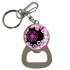 Pink Star Splatter Bottle Opener Key Chain