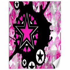 Pink Star Splatter Canvas 12  X 16  (unframed)