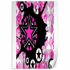 Pink Star Splatter Canvas 20  X 30  (unframed)