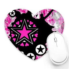 Pink Star Splatter Mouse Pad (heart)