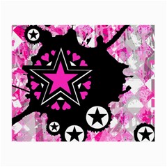 Pink Star Splatter Glasses Cloth (small, Two Sided)