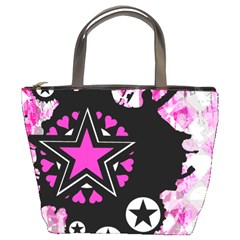 Pink Star Splatter Bucket Handbag