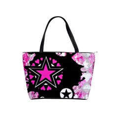 Pink Star Splatter Large Shoulder Bag