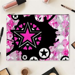 Pink Star Splatter Cosmetic Bag (xl)