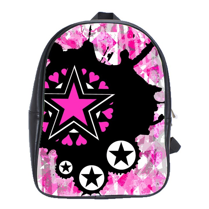 Pink Star Splatter School Bag (Large)