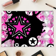 Pink Star Splatter Cosmetic Bag (xxl)