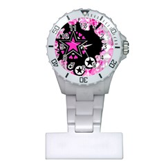 Pink Star Splatter Nurses Watch