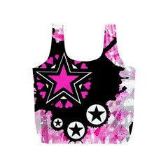 Pink Star Splatter Reusable Bag (s) by ArtistRoseanneJones