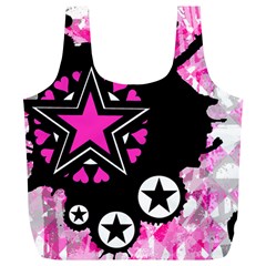 Pink Star Splatter Reusable Bag (xl) by ArtistRoseanneJones