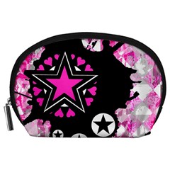 Pink Star Splatter Accessory Pouch (large)