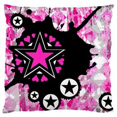 Pink Star Splatter Standard Flano Cushion Case (one Side)