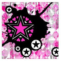 Pink Star Splatter Large Satin Scarf (square)