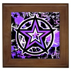 Purple Star Framed Ceramic Tile