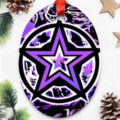 Purple Star Oval Ornament by ArtistRoseanneJones