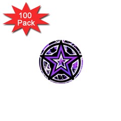 Purple Star 1  Mini Button (100 Pack) by ArtistRoseanneJones