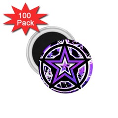 Purple Star 1 75  Button Magnet (100 Pack)